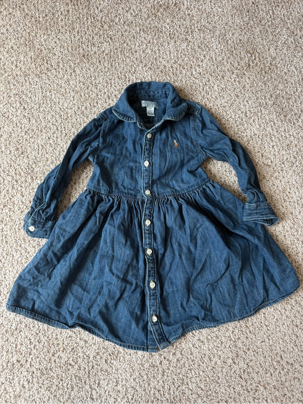 Ralph Lauren Kids Long Sleeve Denim Dress 18M